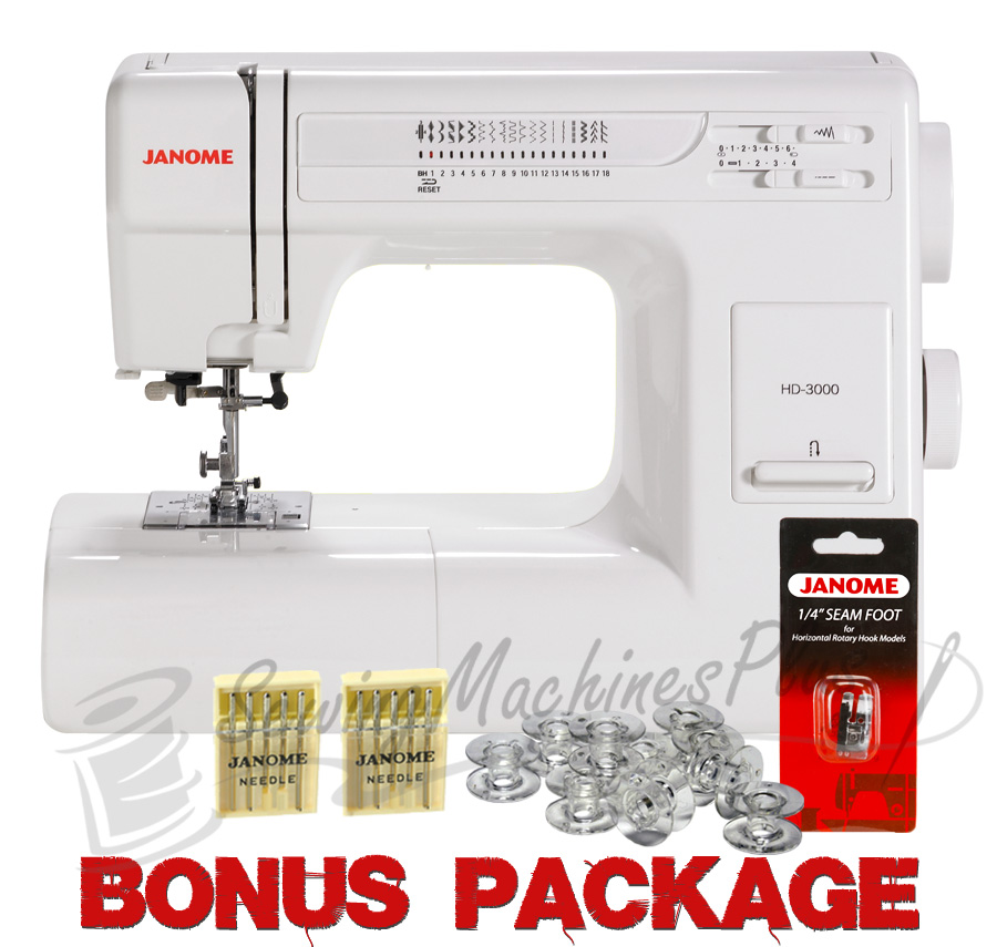 Janome HD3000 Heavy Duty Mechanical Sewing Machine w/ FREE BONUS Package