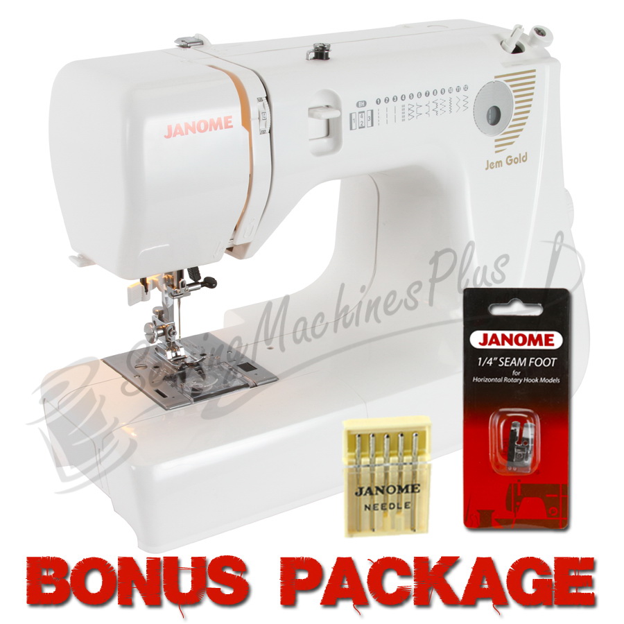 Janome Jem Gold 660 Lightweight Sewing Quilting Machine w/FREE BONUS