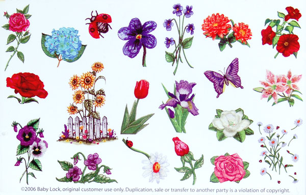 Baby lock embroidery design cd  beauty in bloom Baby lock embroidery design cd  beauty in bloom