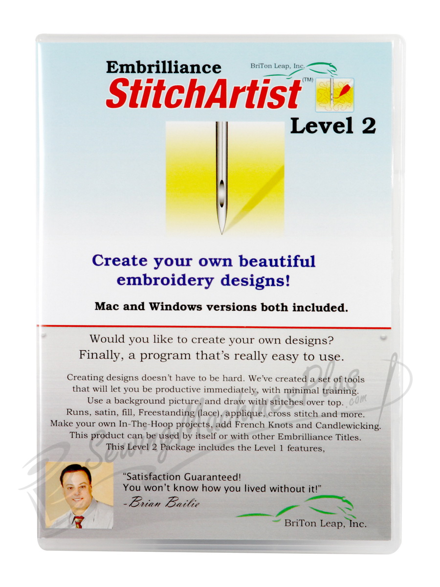 Embrilliance stitchartist level 2 embroidery design software for mac