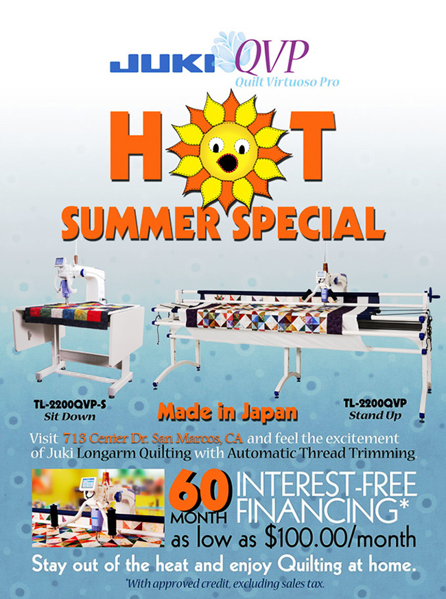Juki TL2200QVP Quilt Virtuoso Pro Long Arm w/10’ Frame