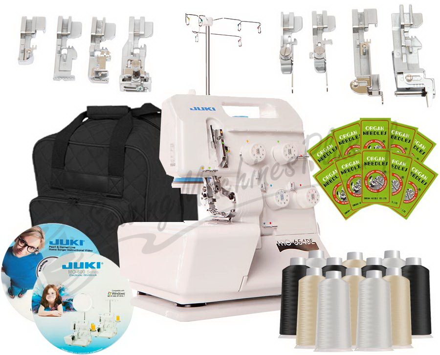 Juki Pearl Line MO654DE 2/3/4 Thread Serger w/ BONUS Package Includes Juki Instructional DVD