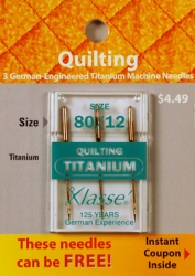 Klasse Quilting Titanium Needles 80//12