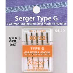 80//12 Medium Type K Overlock Machine Needles