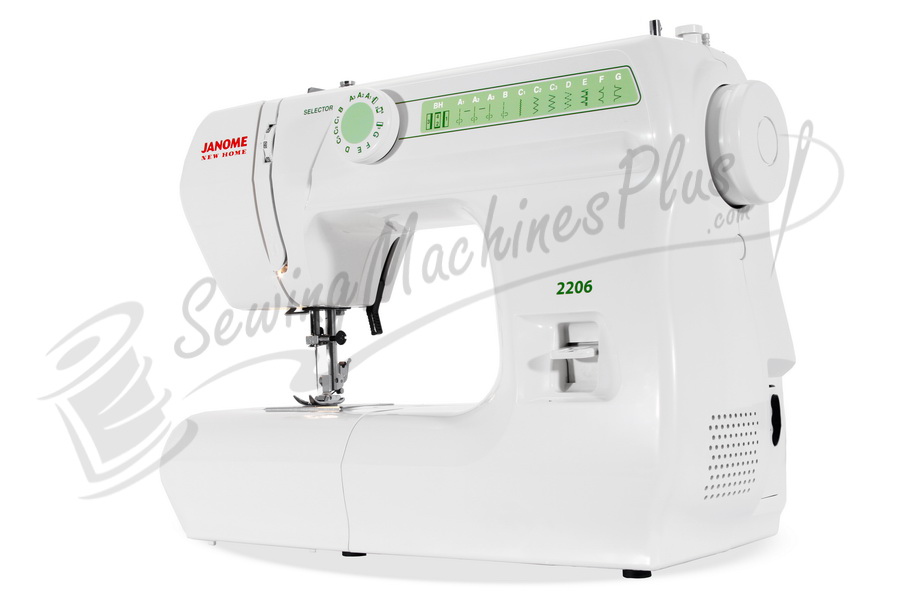 Janome 2206 6 Stitch Full Size Freearm Sewing Machine, 860SPM & FREE BONUS