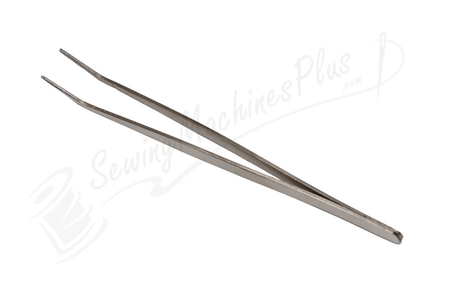 Deluxe Bent 6" Tweezers with Groove for Needle