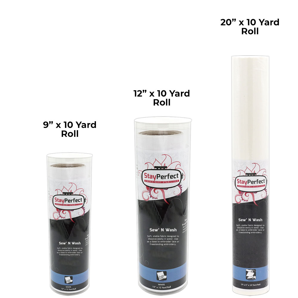 Adhesive Sew N Wash Embroidery Stabilizer 9 Inch X 10 Yards