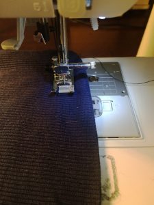 Sewing with twin needle.