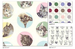 Designer Erin Michael continues her paint-by-number palette with this new line, MEOW or Never, featuring a colorful assortment of feline friends.