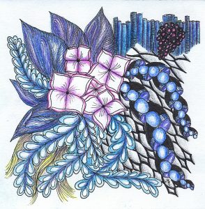 Zentangle design flows free like a river of creativity.