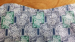 I used a different decorative stitch on each apron.