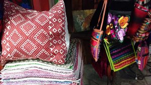 Other items on display were rugs, pillowcases, bedding sets, purses, bags, belts, guayaberas, and embroidered and woven fabrics.
