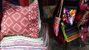 Other items on display were rugs, pillowcases, bedding sets, purses, bags, belts, guayaberas, and embroidered and woven fabrics.