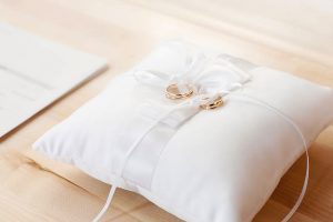 The ring bearer's pillow.