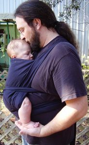 A mei-tai style baby carrier is super easy to sew and comfy for both dad & baby.