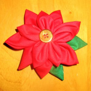 You can sew both flower layers from red fabric & make these into poinsettias.