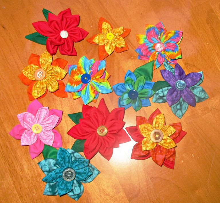 Sew Easy Fabric Flower Pins for Bags, Hats, Hair, Gifts and More
