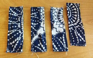 I made quick work of the four handles & top stitched them for strength.