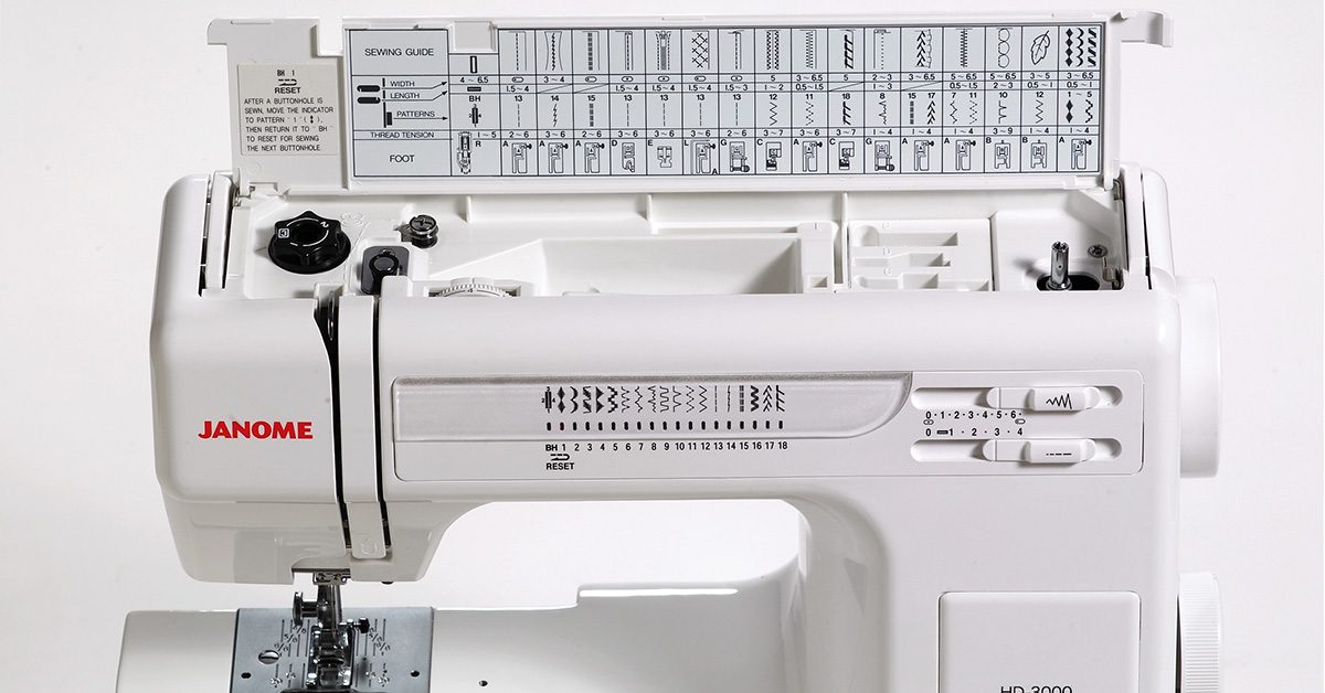 Janome HD3000 Heavy-Duty Sewing Machine with 18 Built-in Stitches + Hard  Case