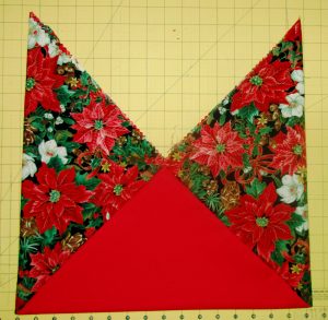 This one is made from three squares. I'll make the lining the same way & sew the two together.