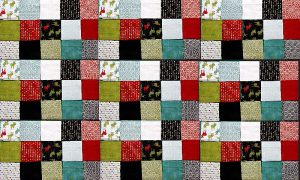 A postage stamp quilt.