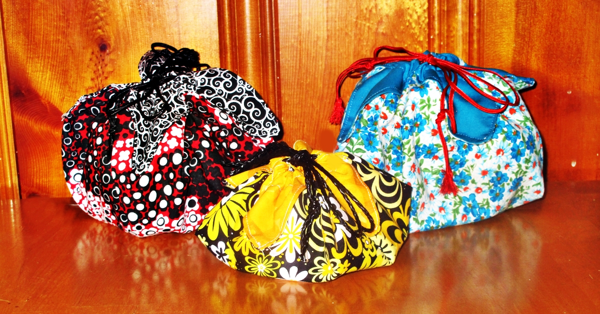 Lotus drawstring pouch make great gift bags.