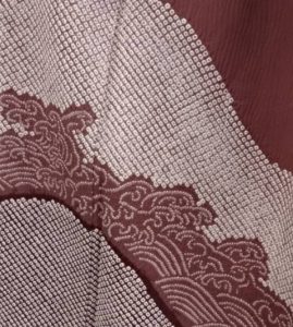 Kimono, from the collection of Gentry Klossing, with finely detailed miura and nui shiboro